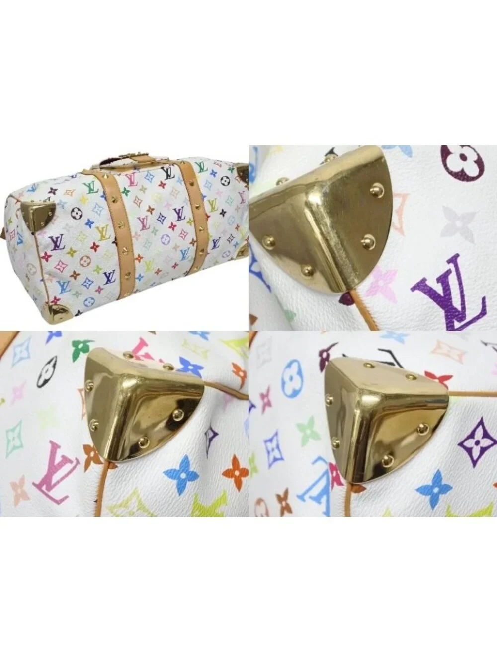 Louis Vuitton Keepall 45 Boston Bag Monogram Multicolor White Takashi Murakami
